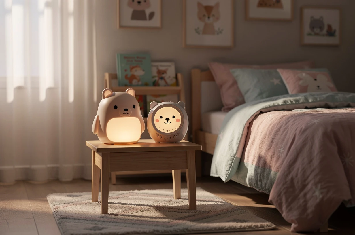Associer veilleuse et réveil éducatif pour créer une ambiance cocooning dans la chambre des enfants